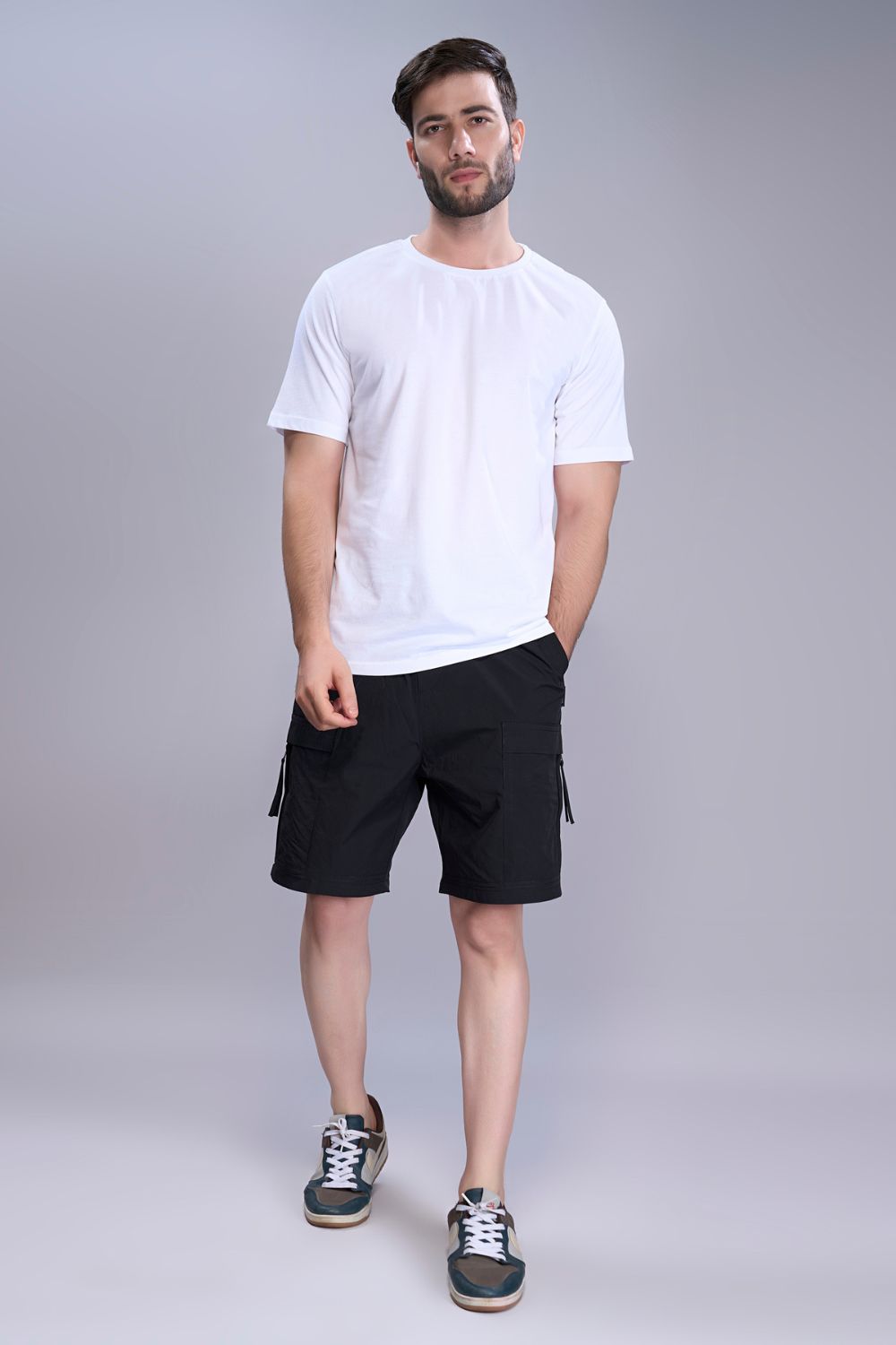 Black - Cargo Zip Pocket Shorts