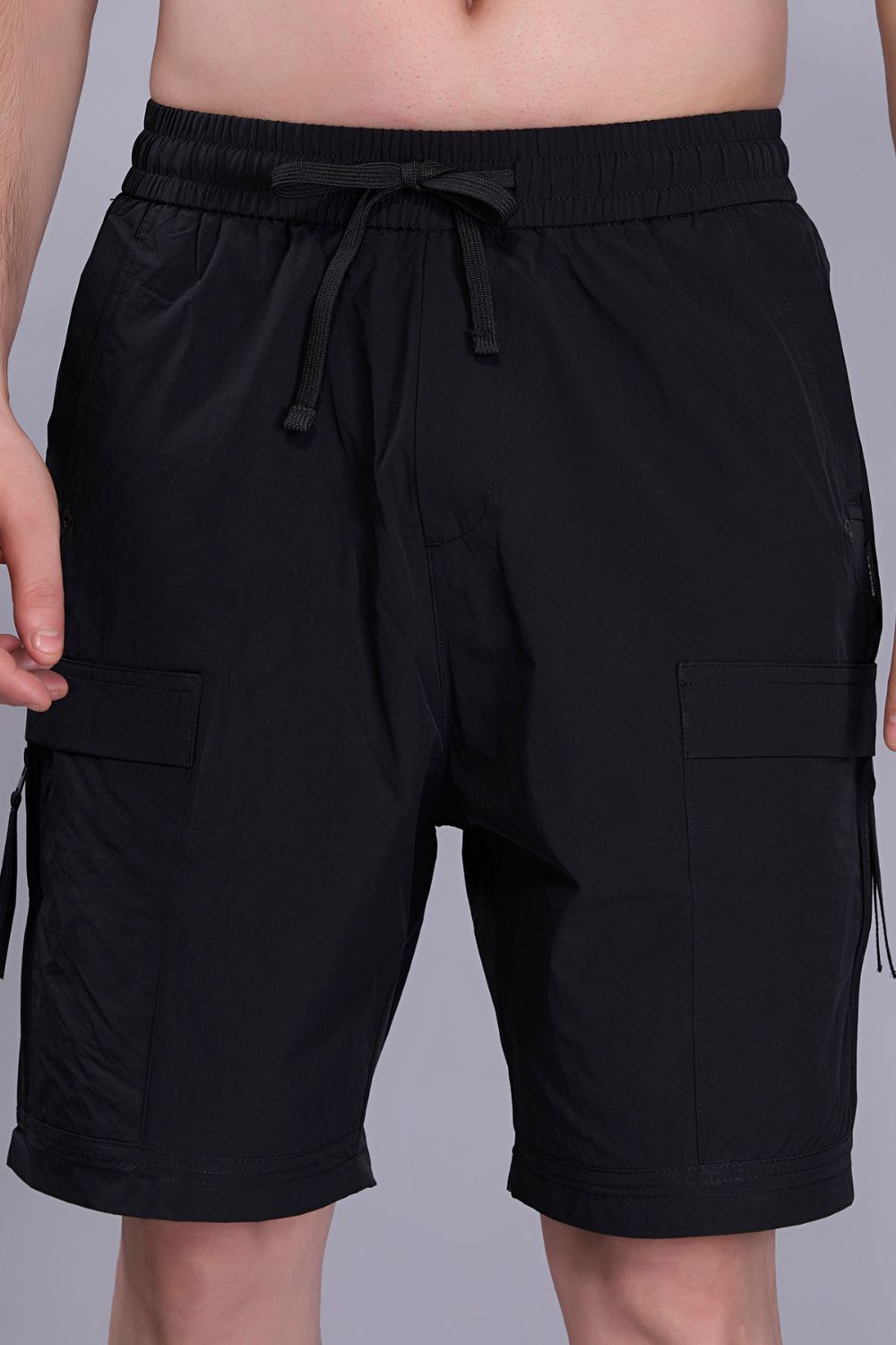Black - Cargo Zip Pocket Shorts