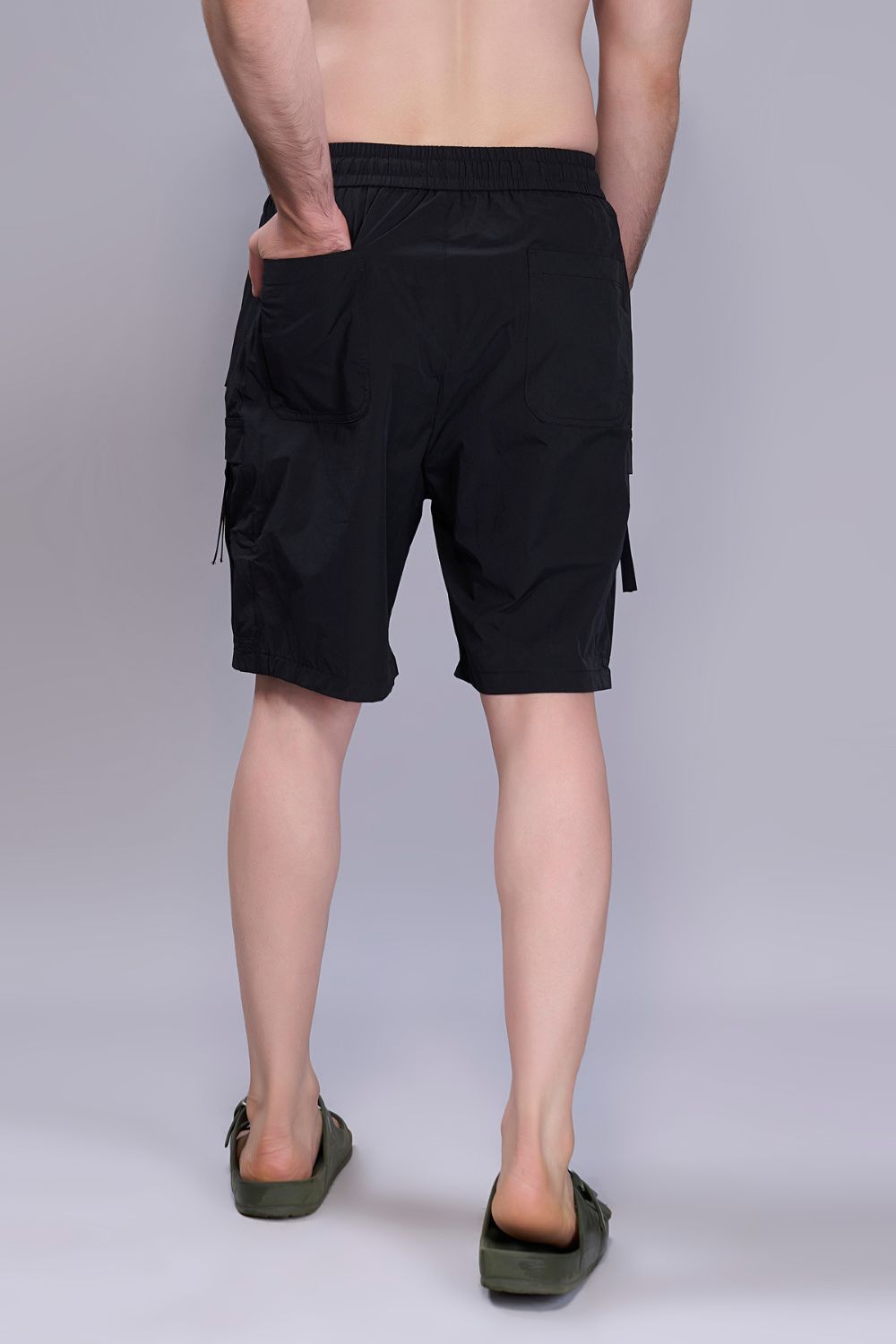 Black - Cargo Zip Pocket Shorts